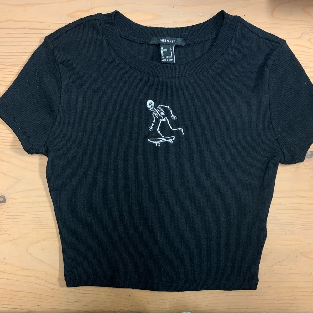 skeleton crop top